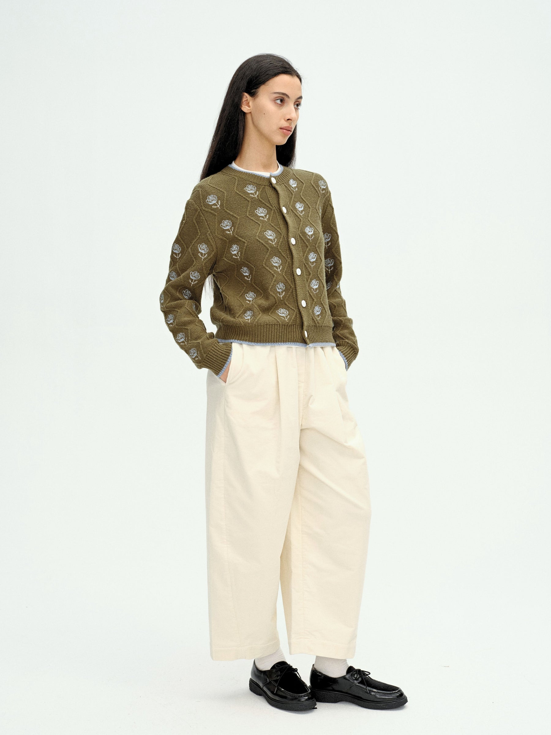Rose Garden Knit Cardigan Green