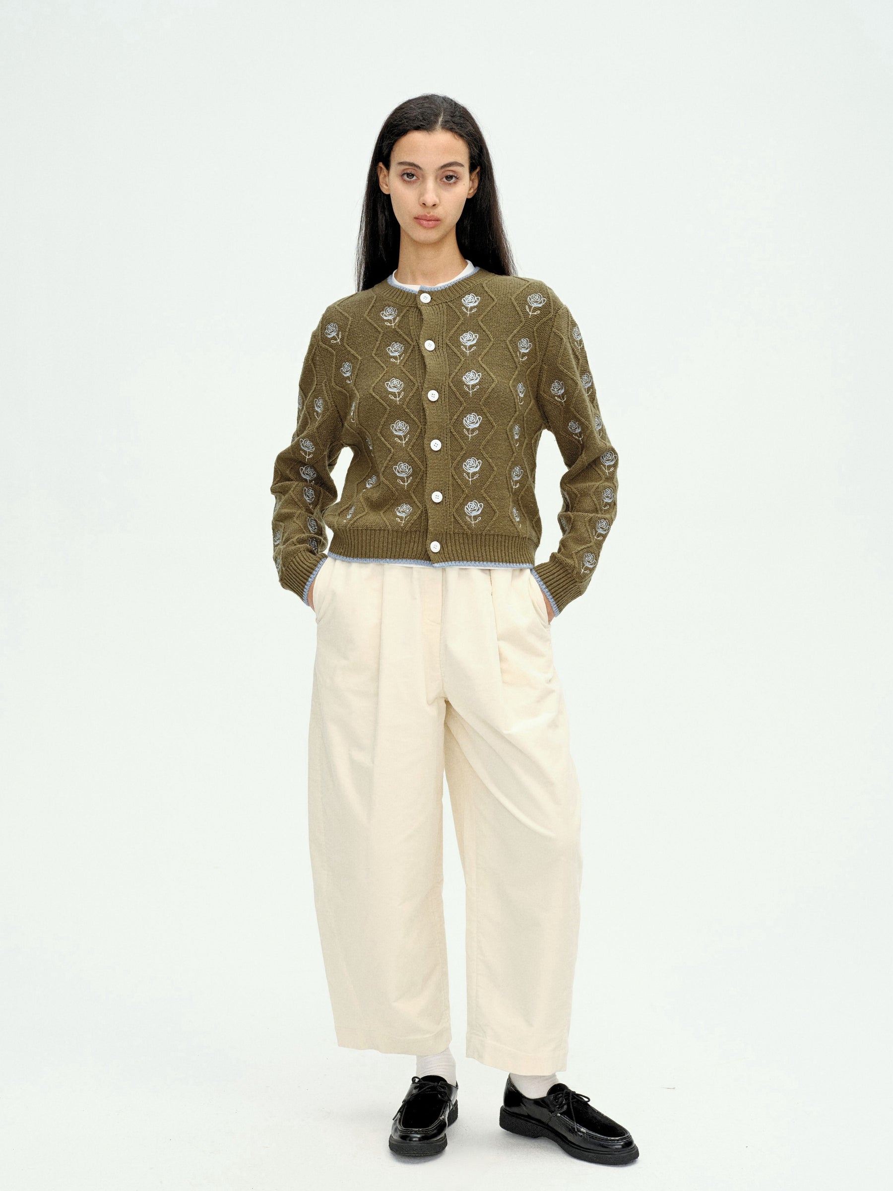 Rose Garden Knit Cardigan Green