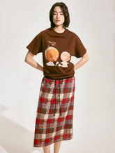 Patchwork Plaid Lace-Up Skirt