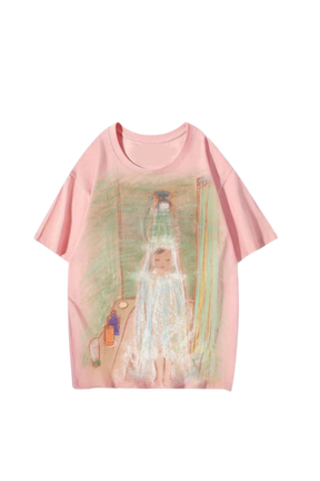 Baby T-shirt _ Pink  x Ellen He