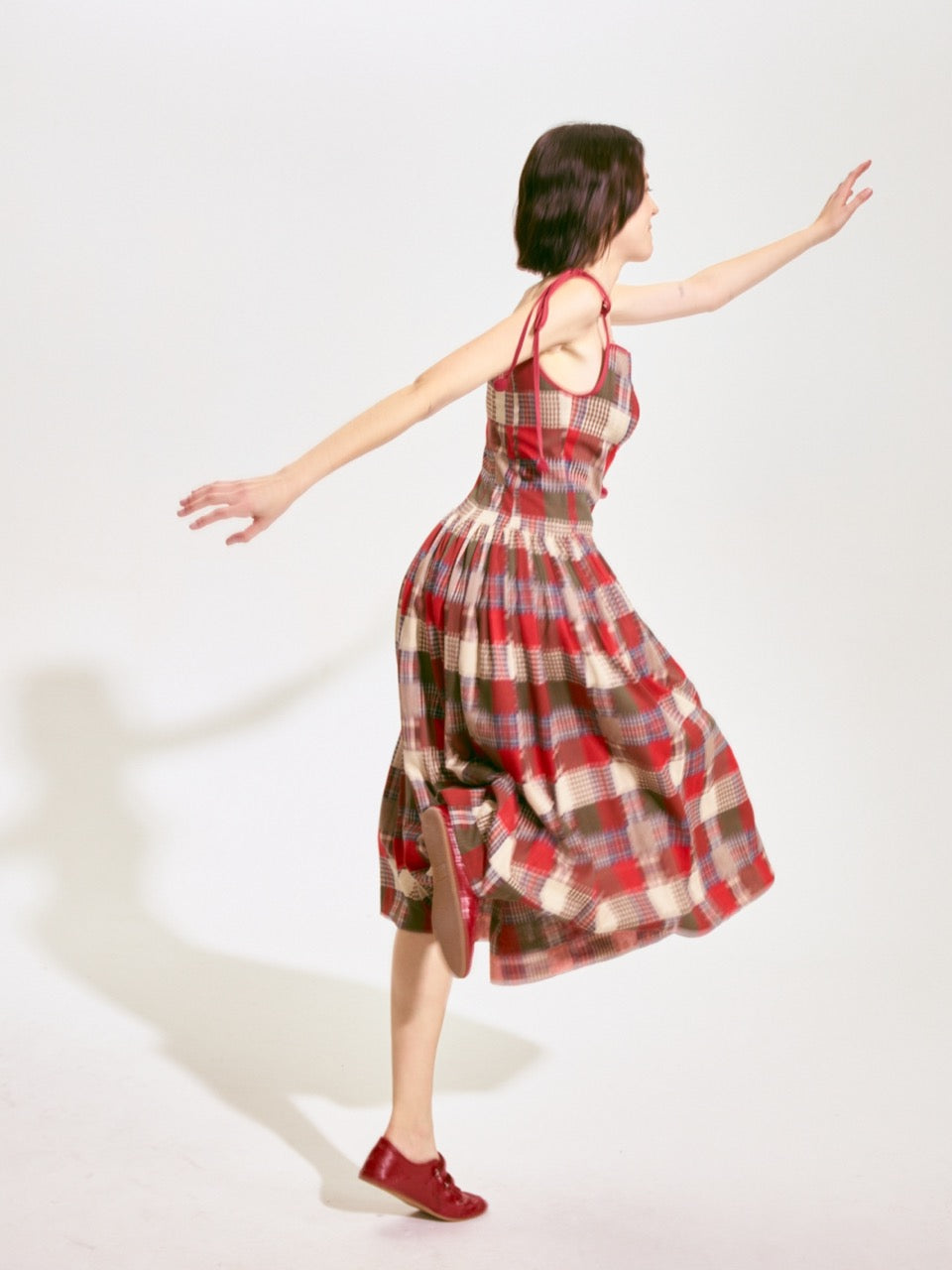 Patchwork Plaid Camisole Dress