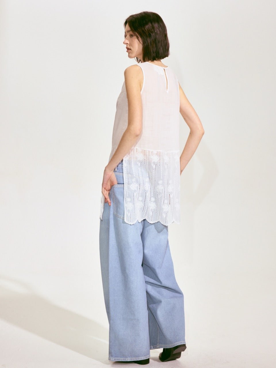 Draped Neck Flowing Blouse