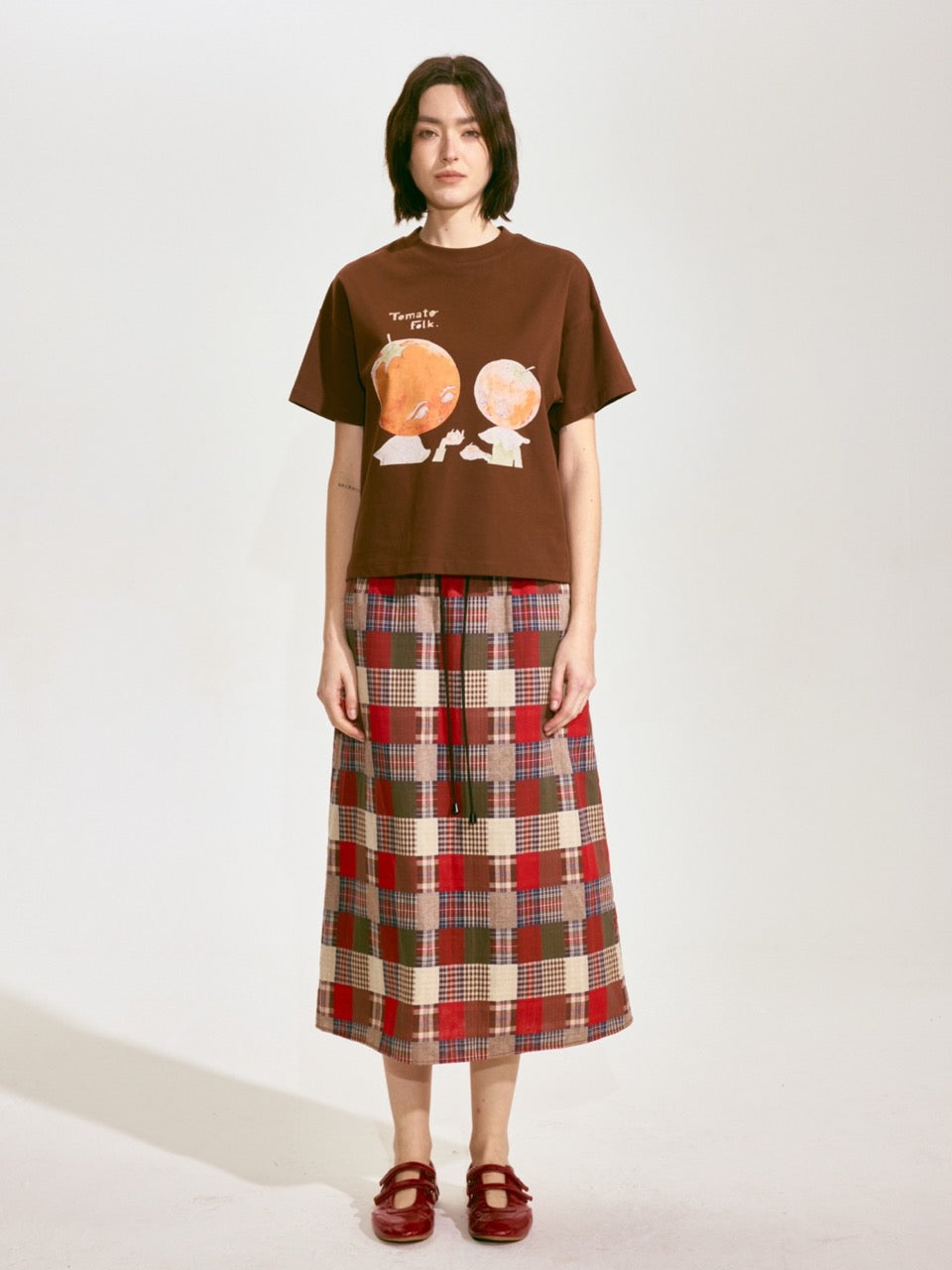 Tomato Chat Short-Sleeve T-shirt x Hannah Van Der Weide - Brown