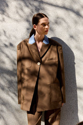 Patched Blazer - Brown