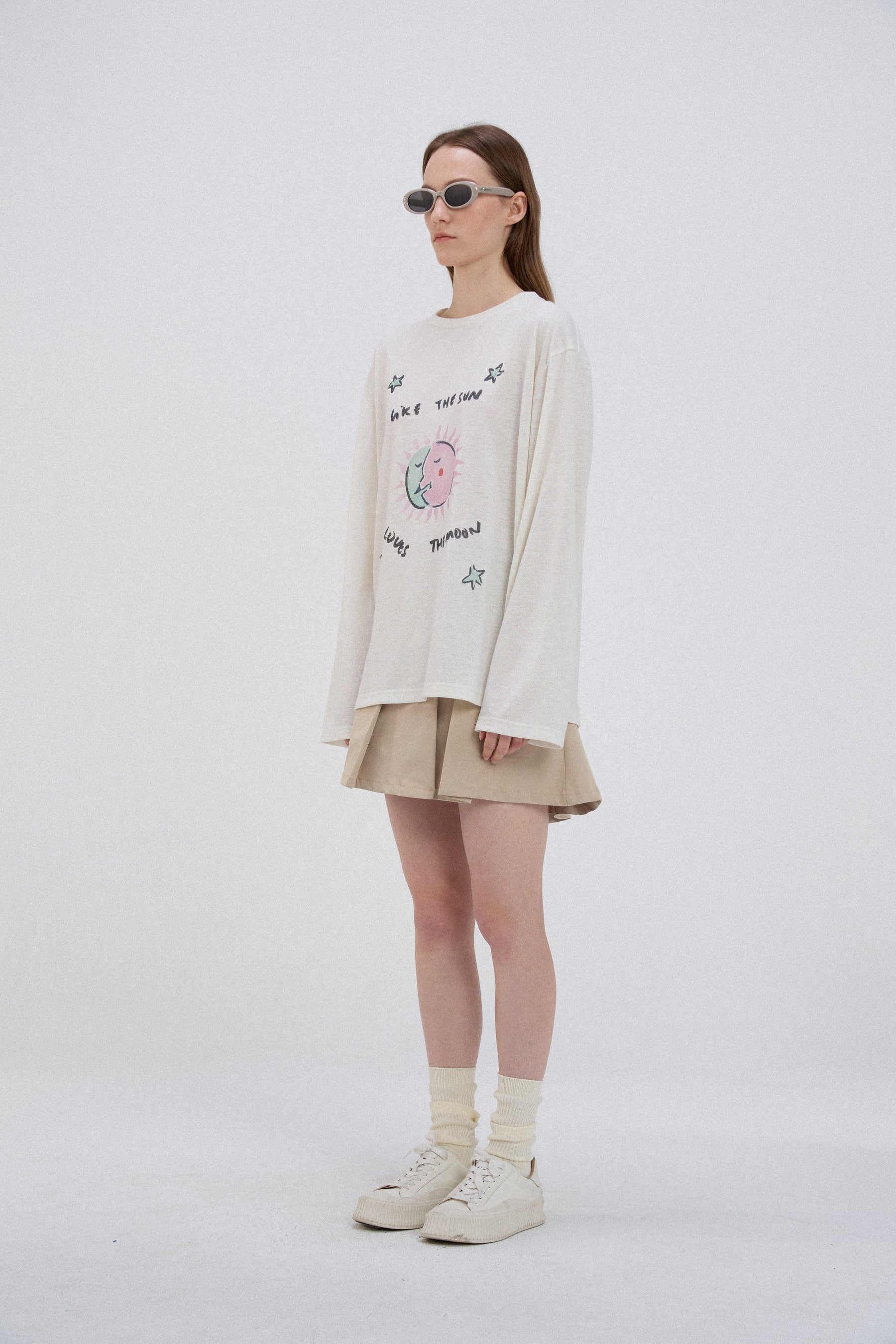 Solar Embrace Long sleeve Linen T-shirt x Ofelia Botella