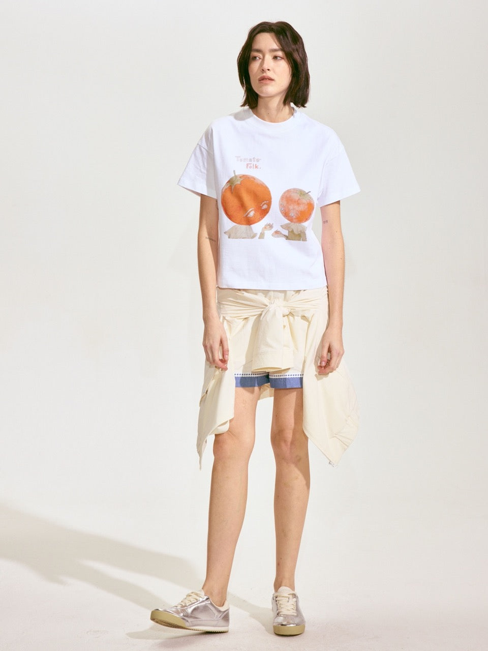 Tomato Chat Short-Sleeve T-shirt x Hannah Van Der Weide - White