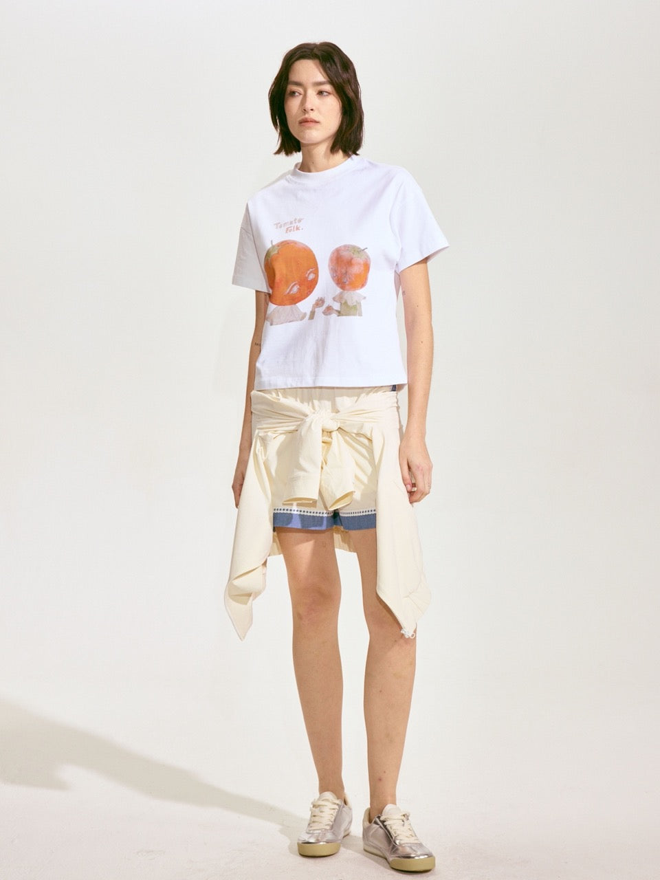 Tomato Chat Short-Sleeve T-shirt x Hannah Van Der Weide - White