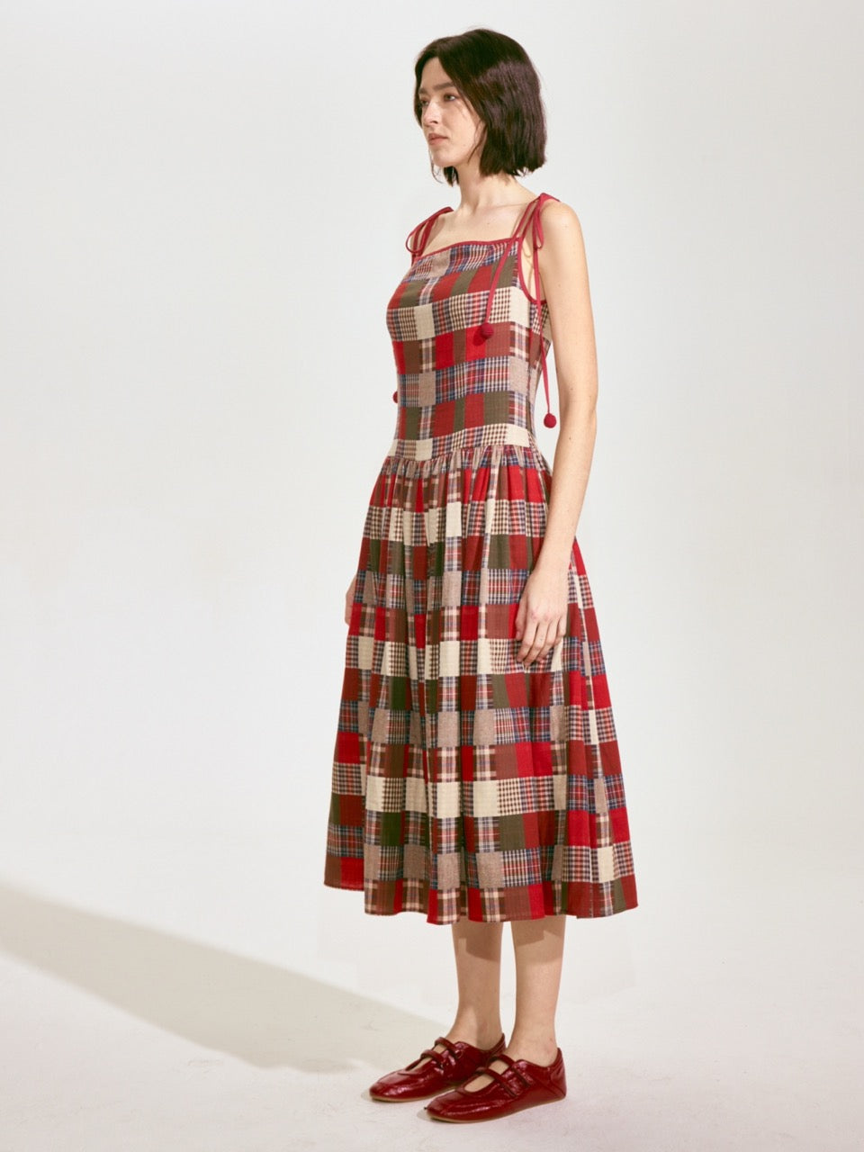 Patchwork Plaid Camisole Dress