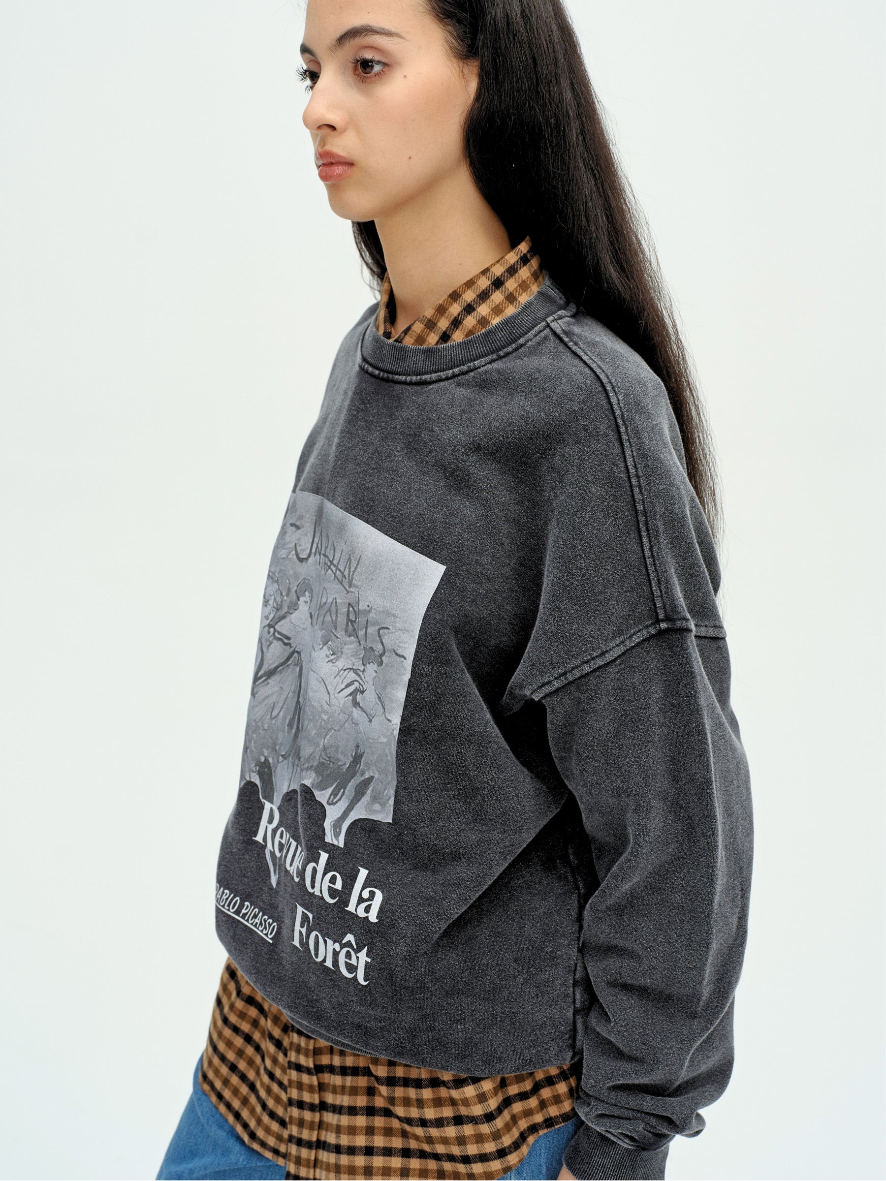 Forest Tap Washed Sweatshirt Black