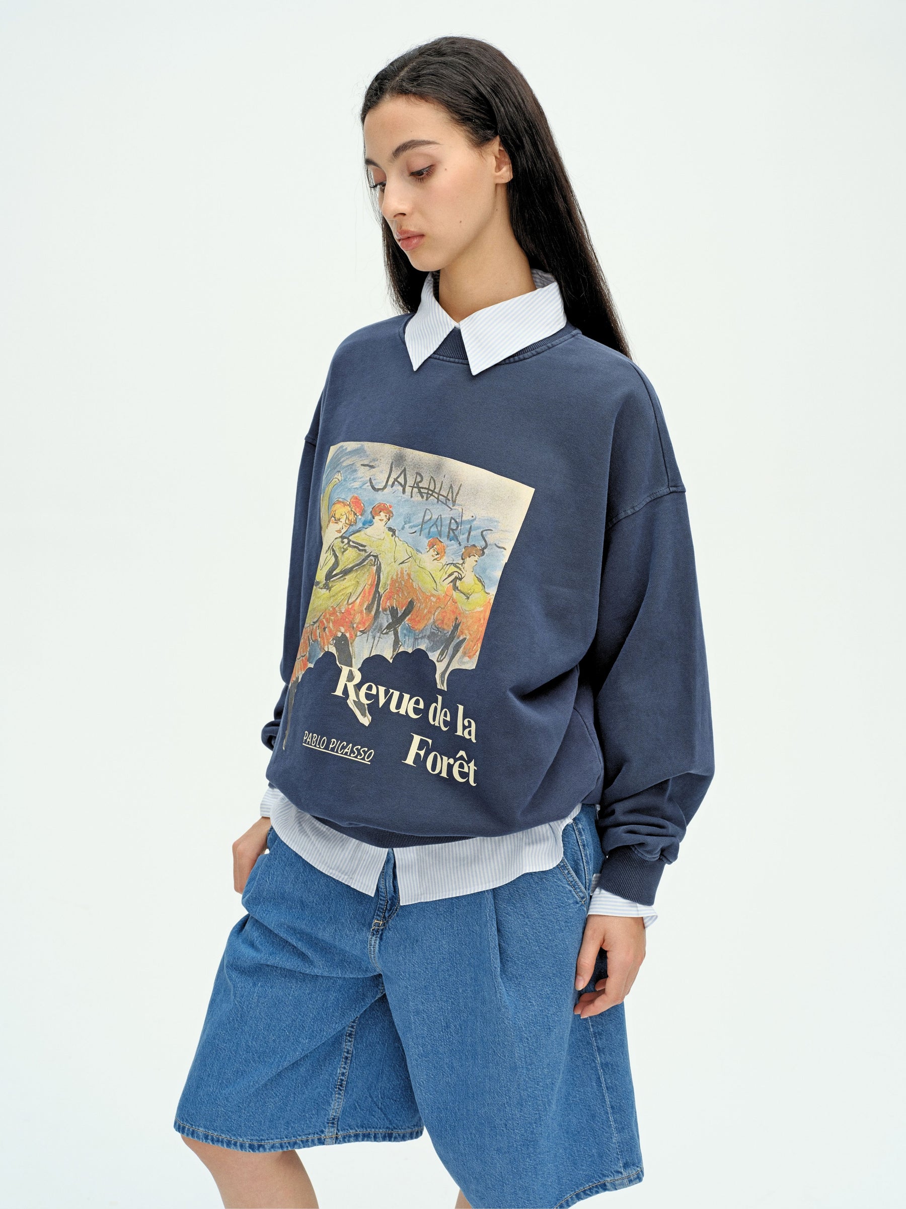 Forest Tap Washed Sweatshirt Navy
