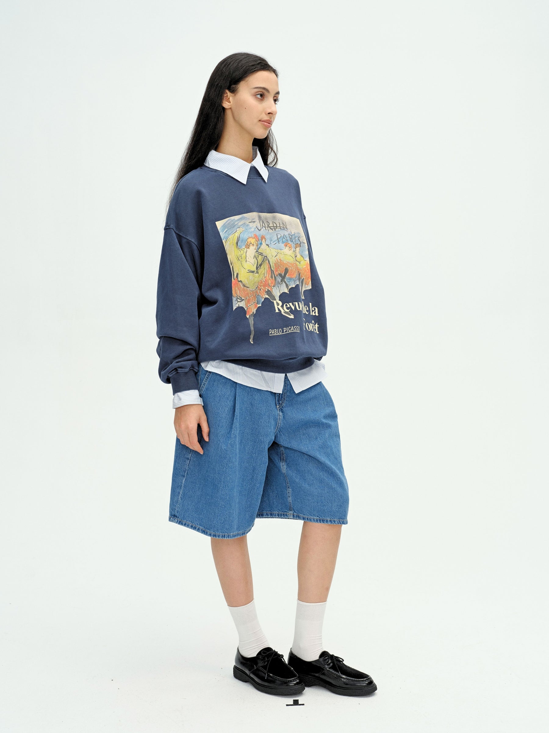 Forest Tap Washed Sweatshirt Navy