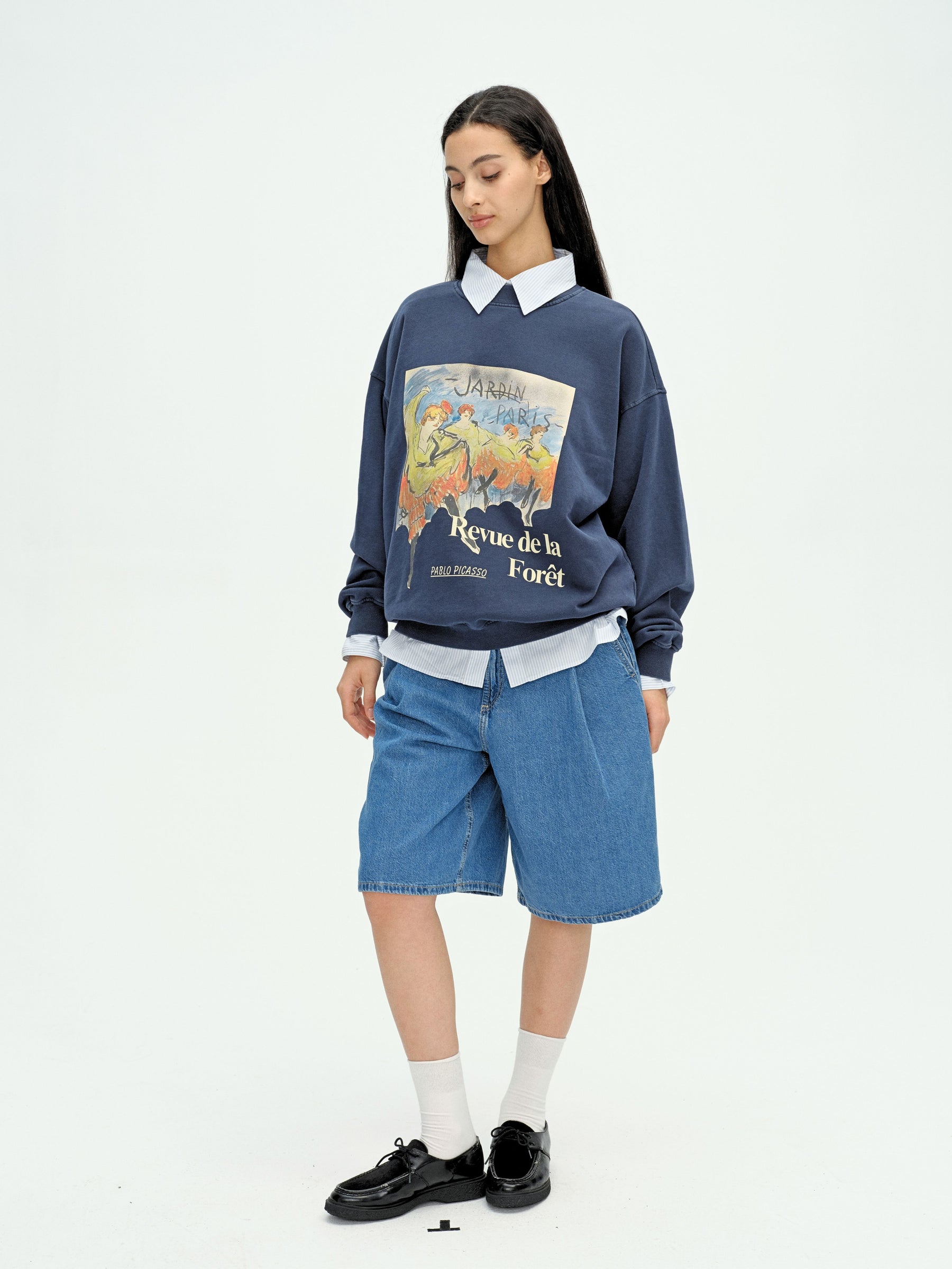 Forest Tap Washed Sweatshirt Navy