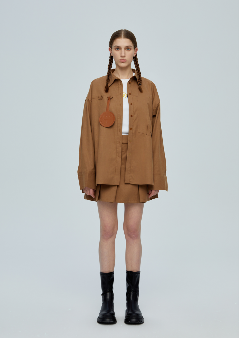 ICON Pleated Skirt - Brown