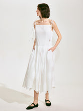 Lace-Embroidered Ramie Camisole Dress