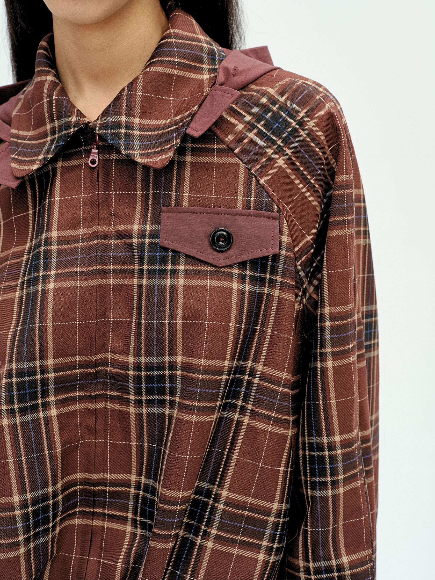 Detachable Hood Trench Jacket