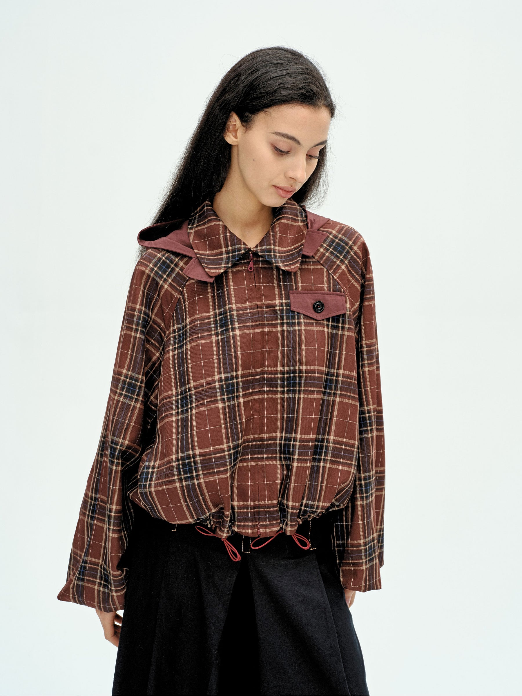 Detachable Hood Trench Jacket