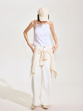 Scalloped Knit Camisole - White