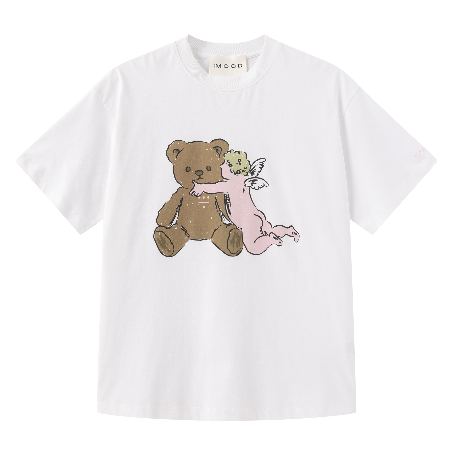 Bear with Angel Short-Sleeve T-shirt - White