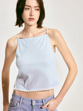 Scalloped Knit Camisole - Blue