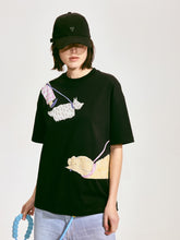 Dog Walking Patched Short-Sleeve T-shirt x Hannah Van Der Weide- Black
