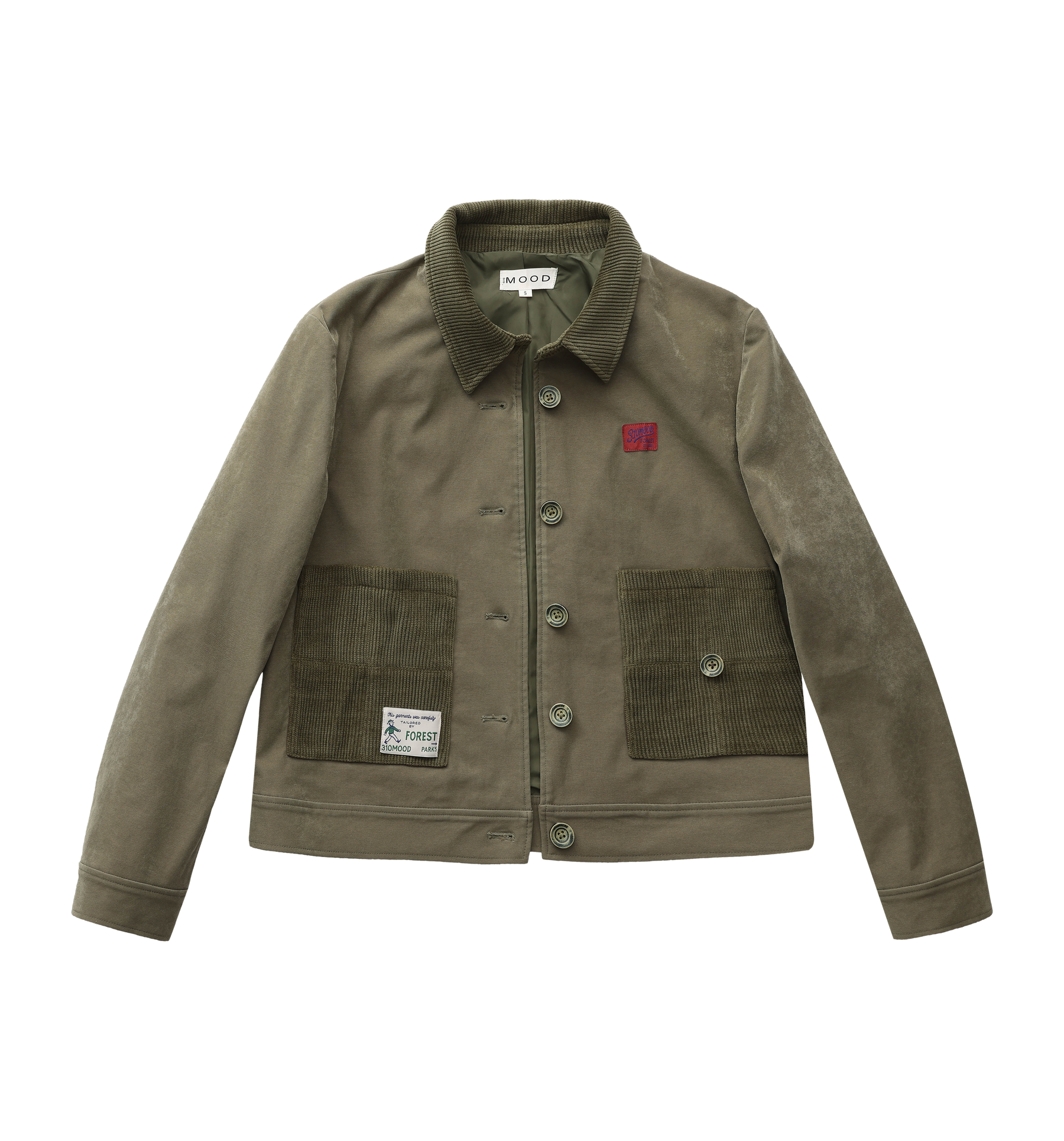 Appliqué Boxy Short Jacket Green