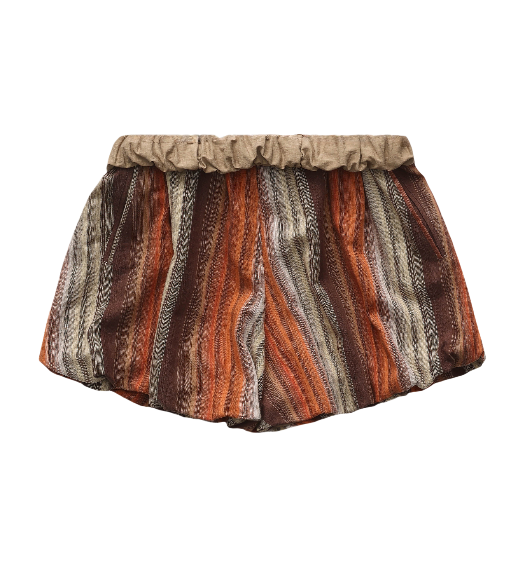 Linen Striped Tulip Shorts