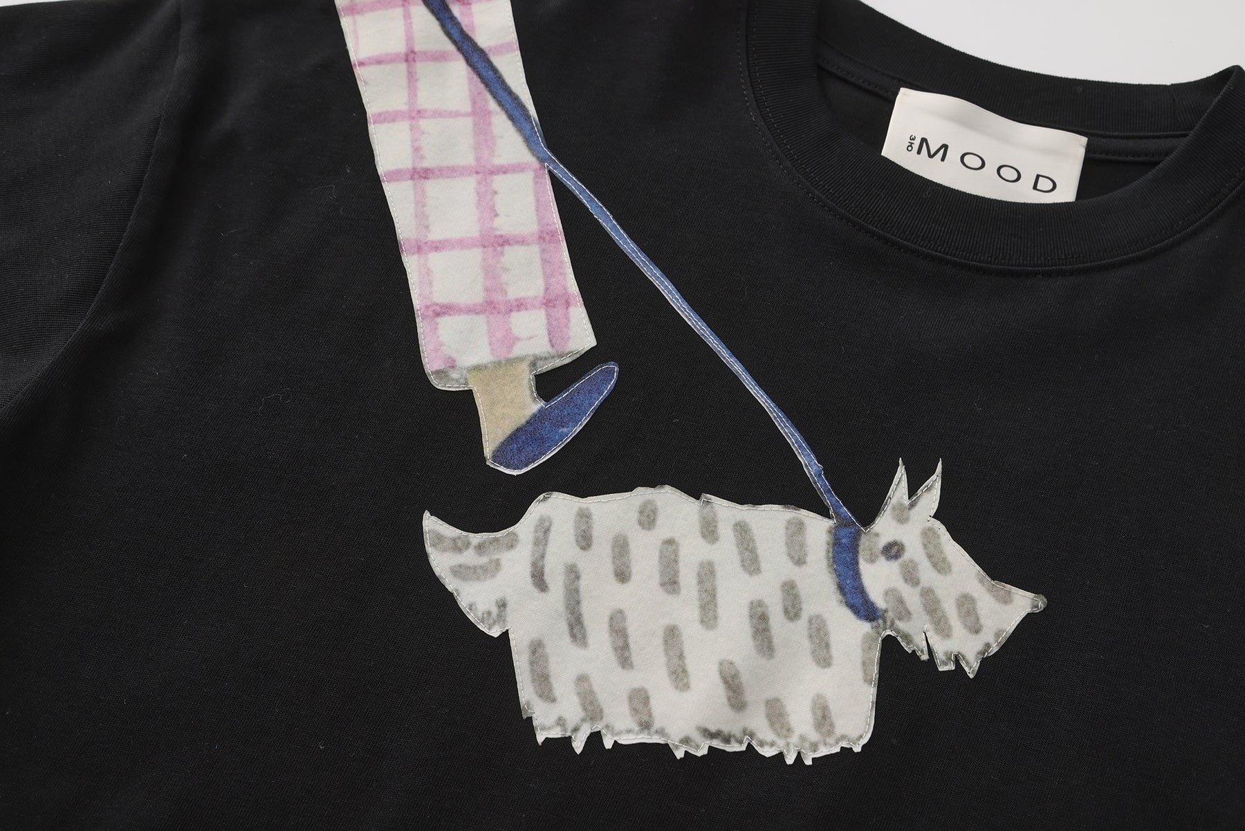 Dog Walking Patched Short-Sleeve T-shirt x Hannah Van Der Weide- Black