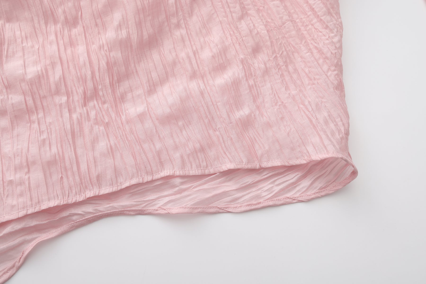 Pink Pleated Asymmetrical Strappy Tops