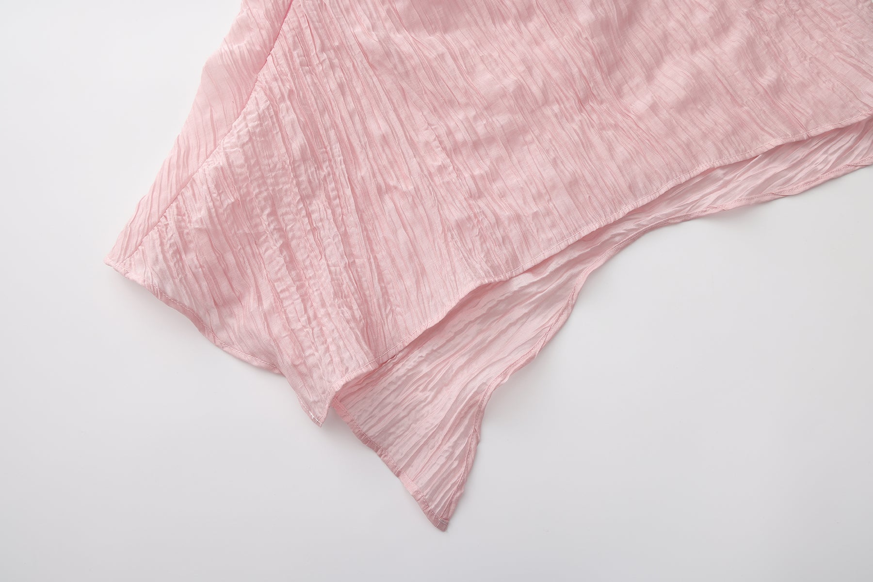 Pink Pleated Asymmetrical Strappy Tops