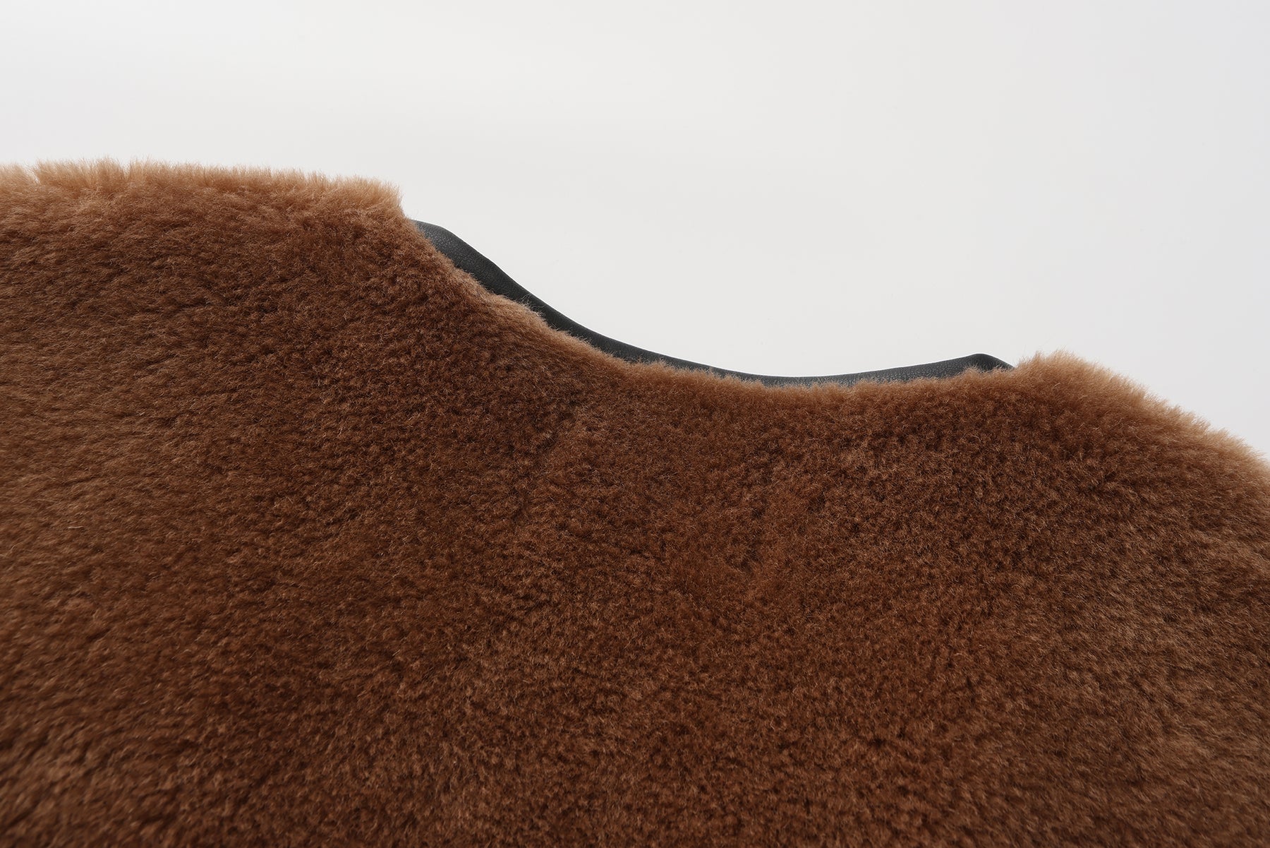 乳牛印花泰迪剪羊毛粗呢大衣 - 棕色