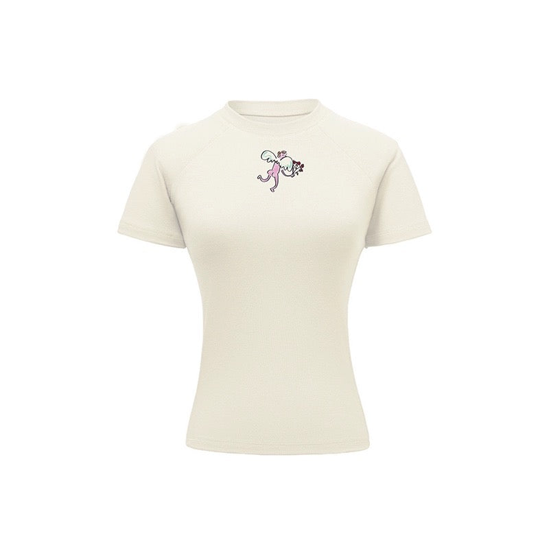 Angel Short sleeve Cropped T-shirt x Ofelia Botella