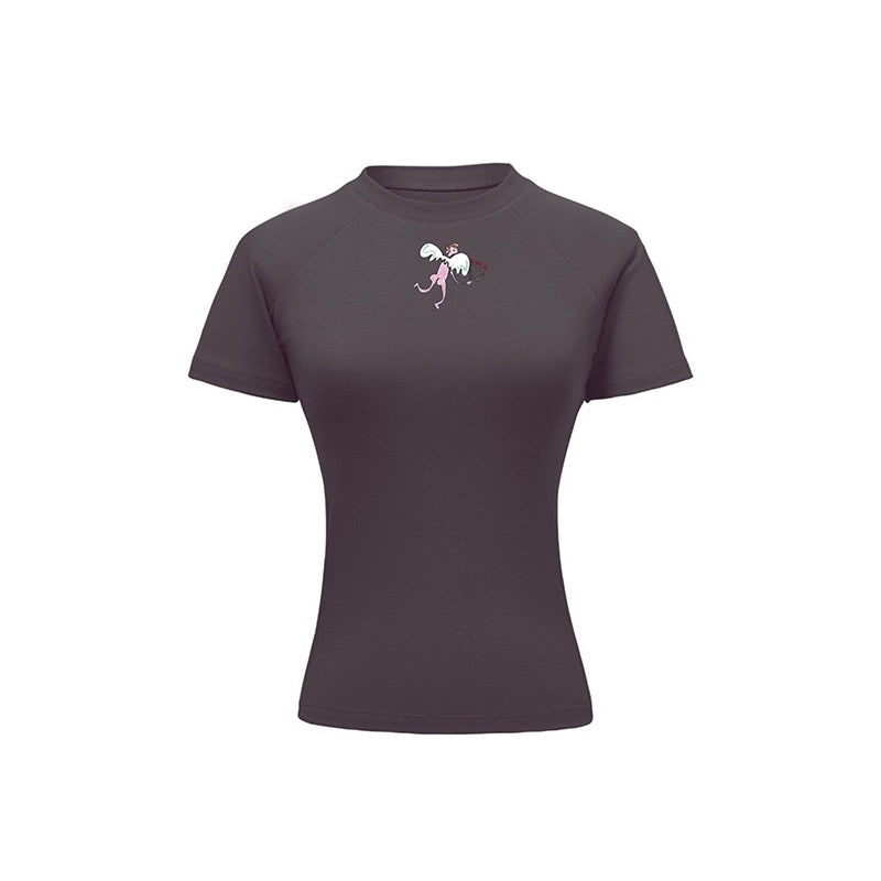 Angel Short sleeve Cropped T-shirt x Ofelia Botella