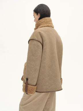 Suede Biker Teddy Jacket