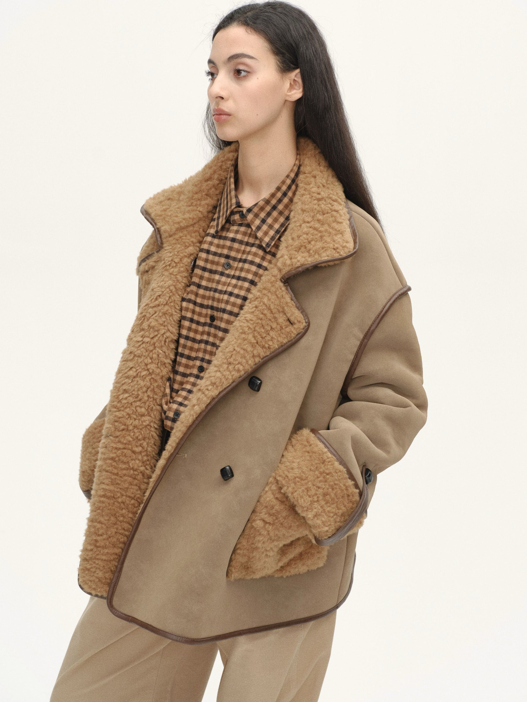 Suede Biker Teddy Jacket