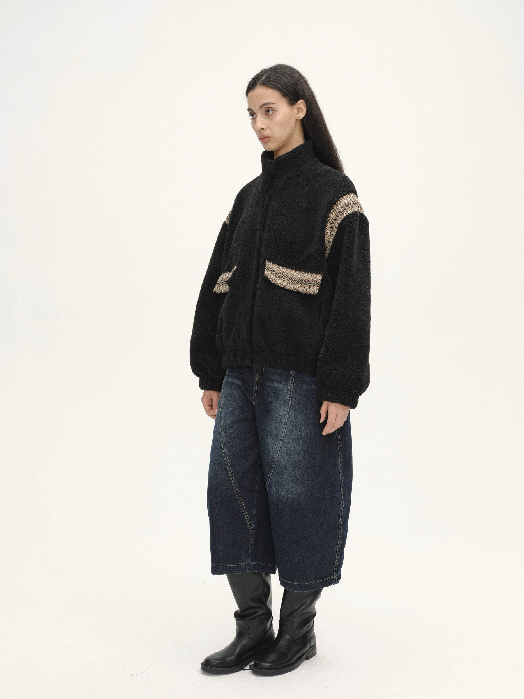 Twilight Woven Teddy Jacket - Black