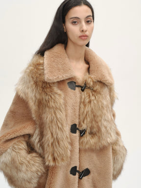 Patchwork Teddy Long Coat