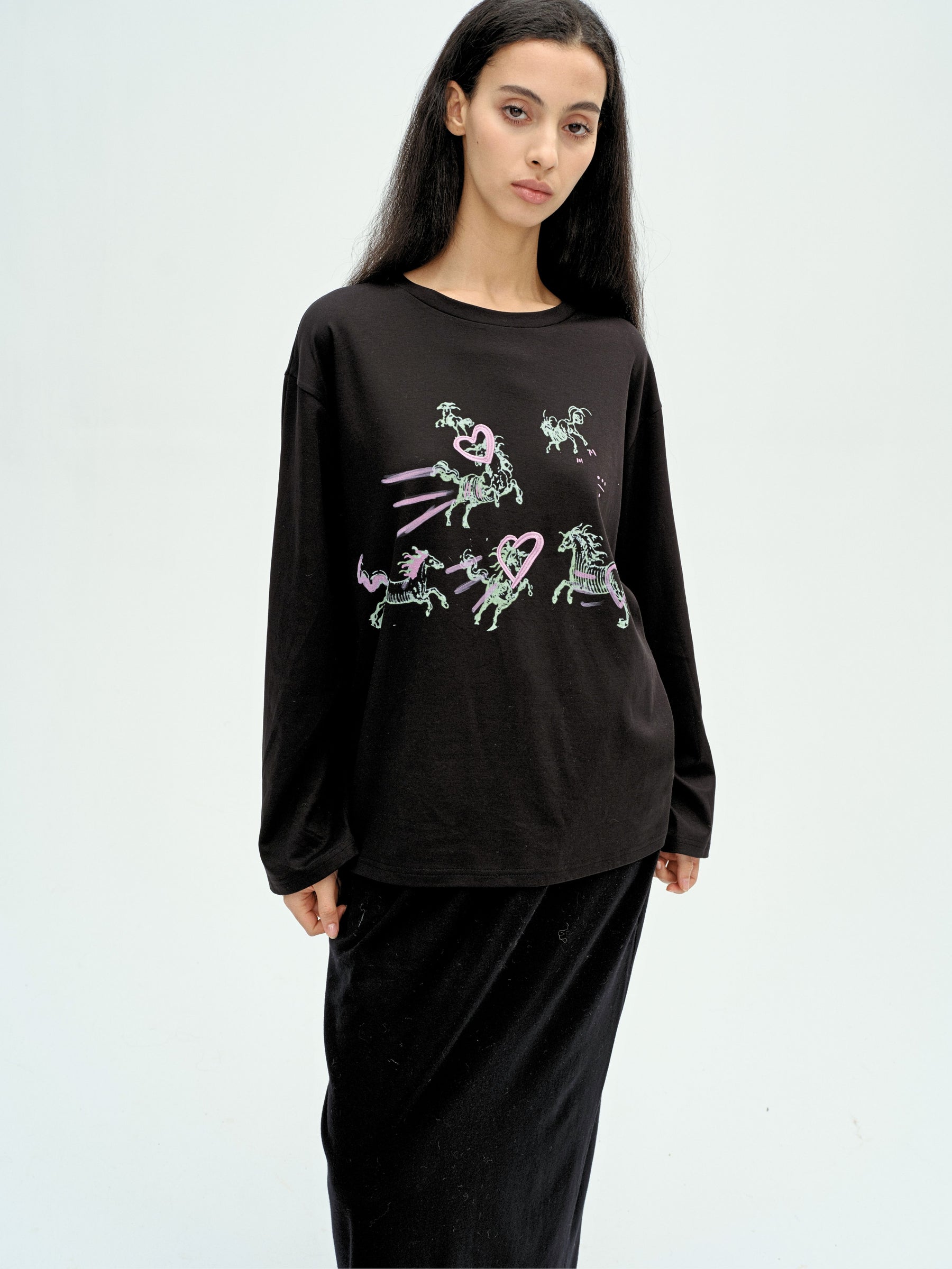 Pegasus Sky Long-Sleeve T-shirt Black