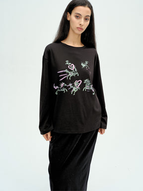 Pegasus Sky Long-Sleeve T-shirt Black