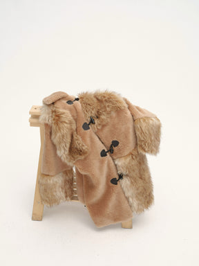 Patchwork Teddy Long Coat
