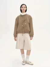 Petal Collar Bow Teddy Jacket