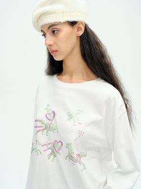 Pegasus Sky Long-Sleeve T-shirt White