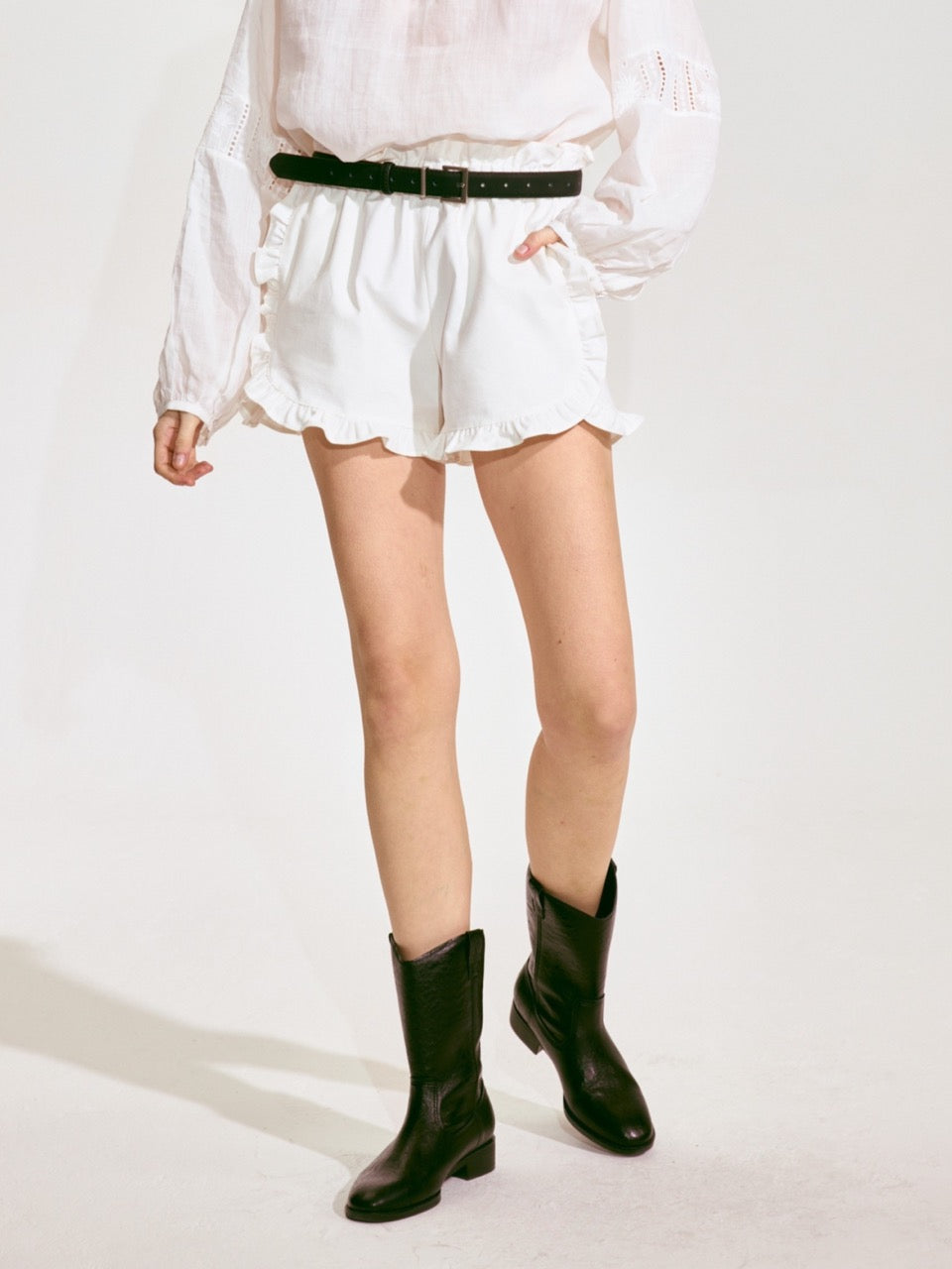 Ruffled High-Waisted Shorts 2 Colors