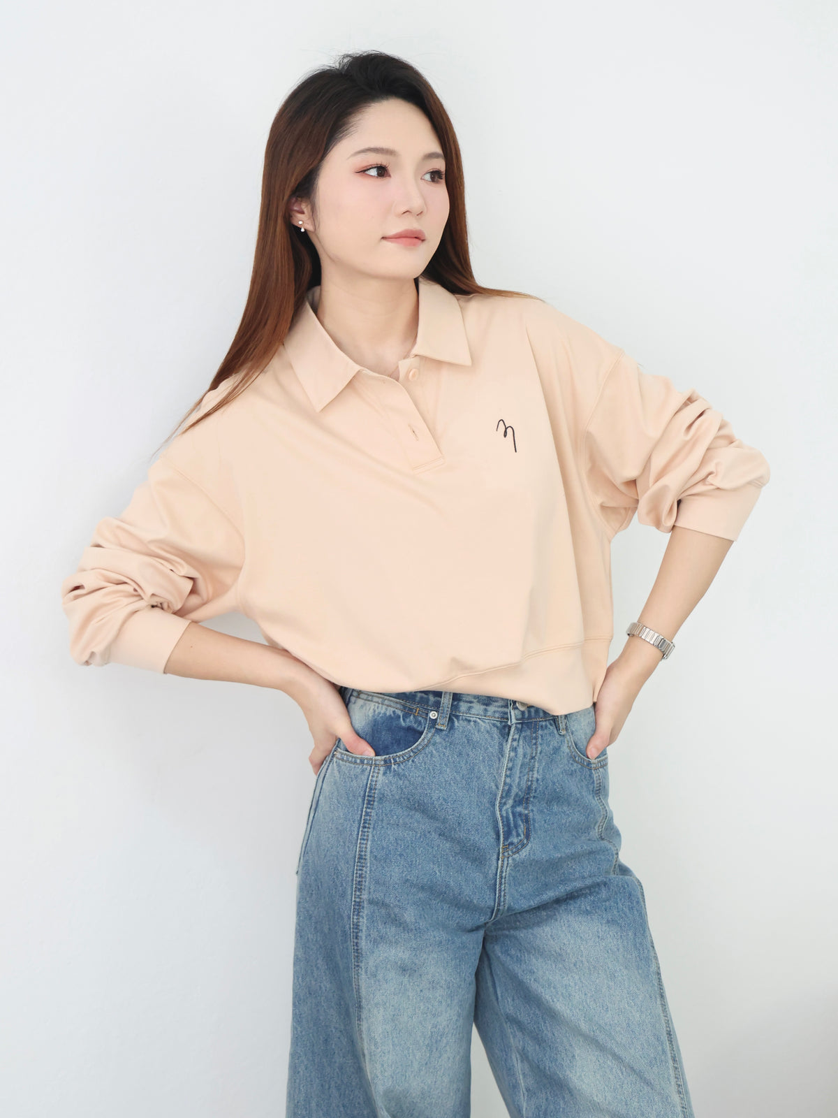 x ninido Logo-embroidered Cotton-jersey Polo Shirt 2 Colors