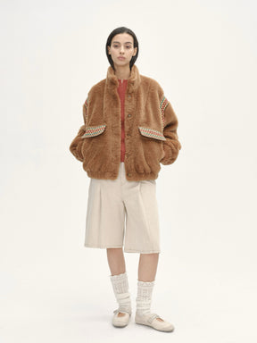 Twilight Woven Teddy Jacket - Brown