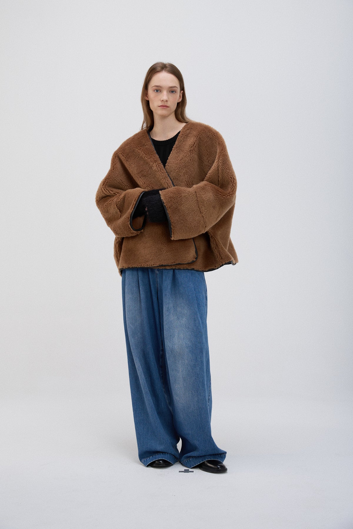 Oversized Teddy Cape Jacket