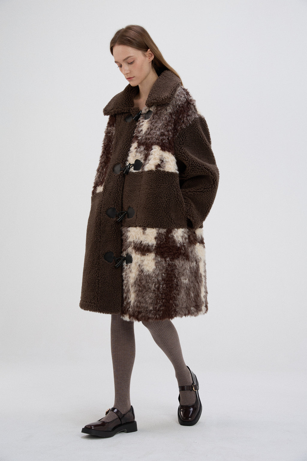 Cow Print Teddy Shearling Duffle Coat 2.0 – Boyish Outerwear | 310MOOD