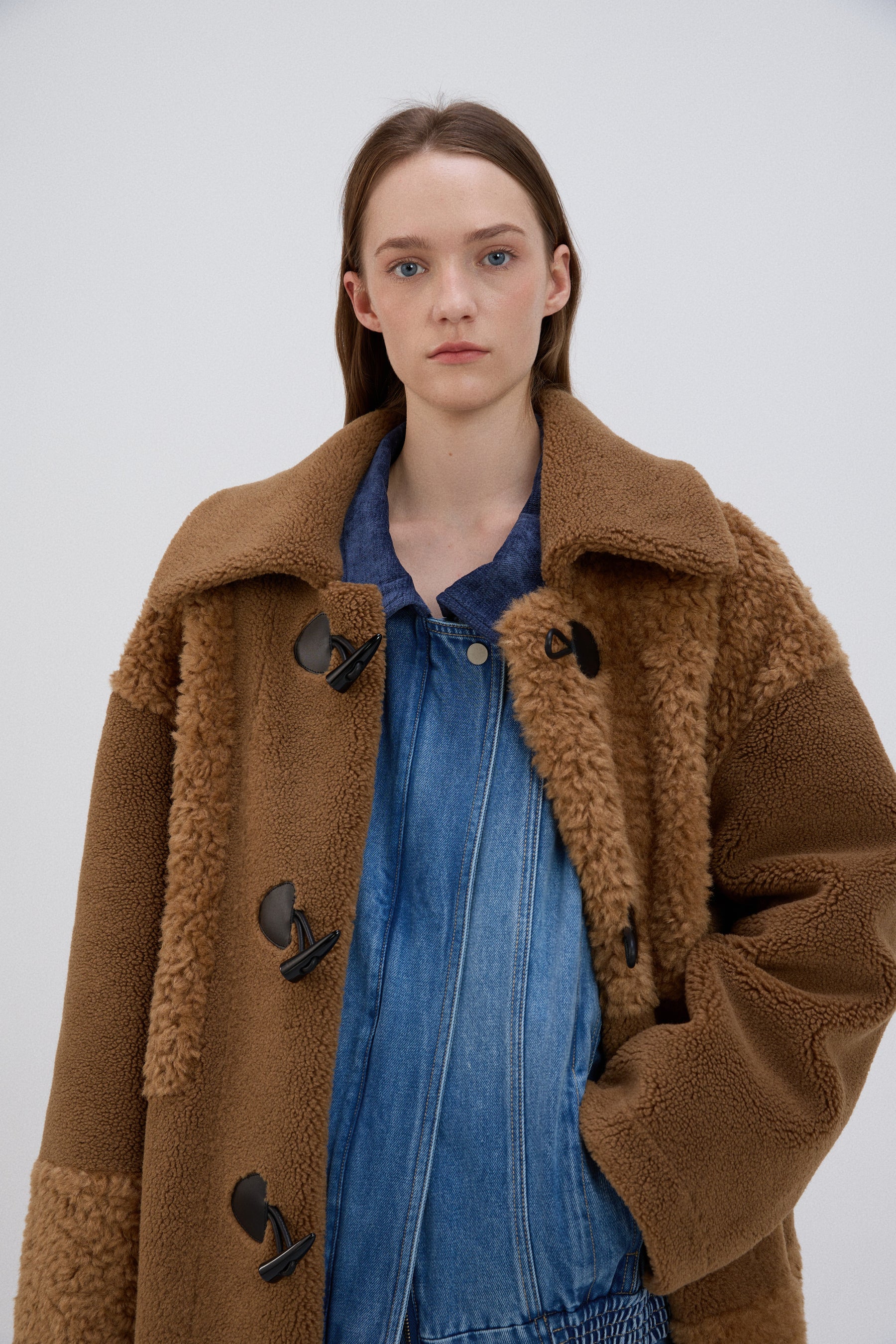 Cow Print Teddy Shearling Duffle Coat 2.0