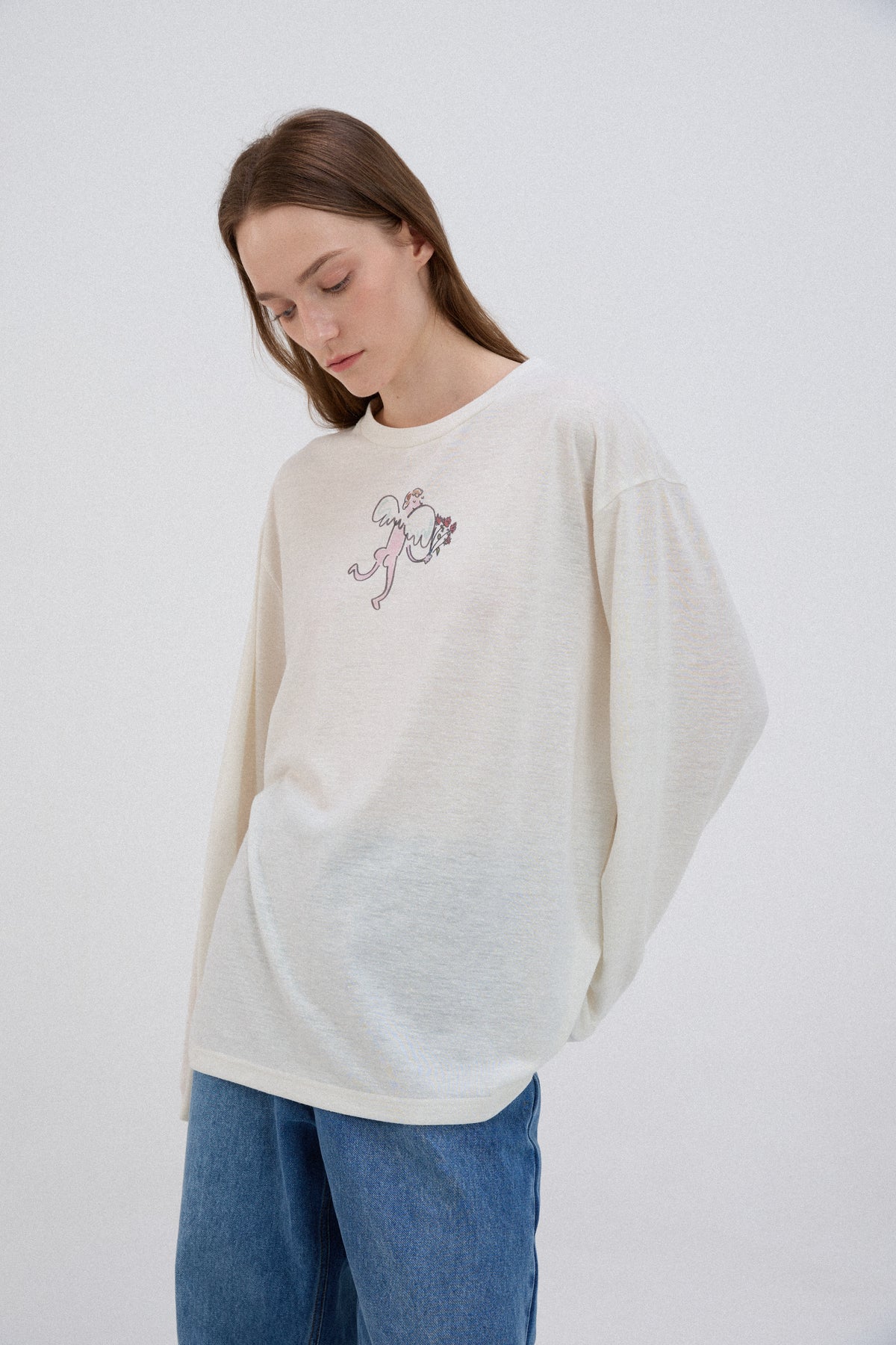 Angle Long sleeve Linen T-shirt x Ofelia Botella