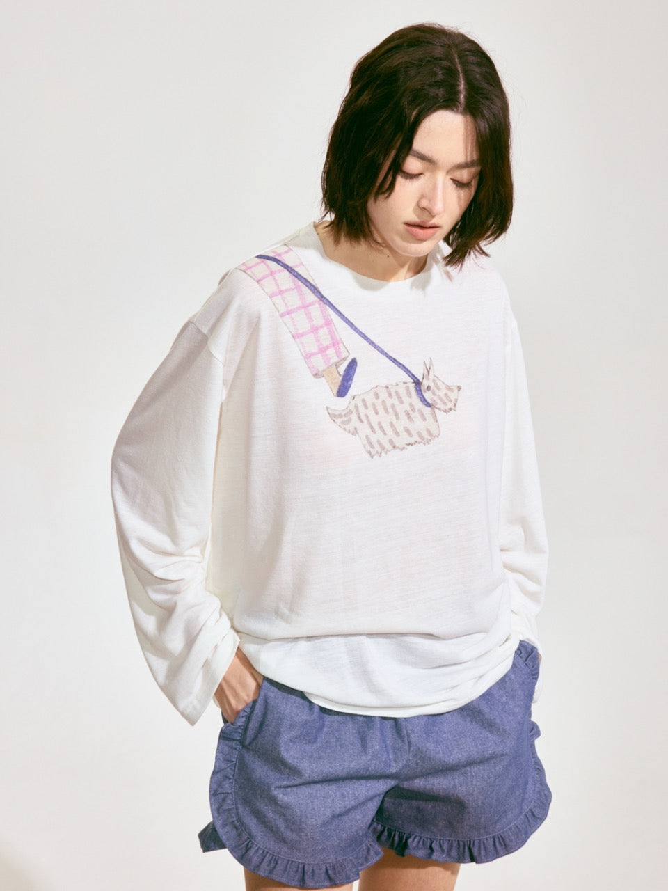 Dog Walker Long Sleeve Linen Tee x Van Der Weide