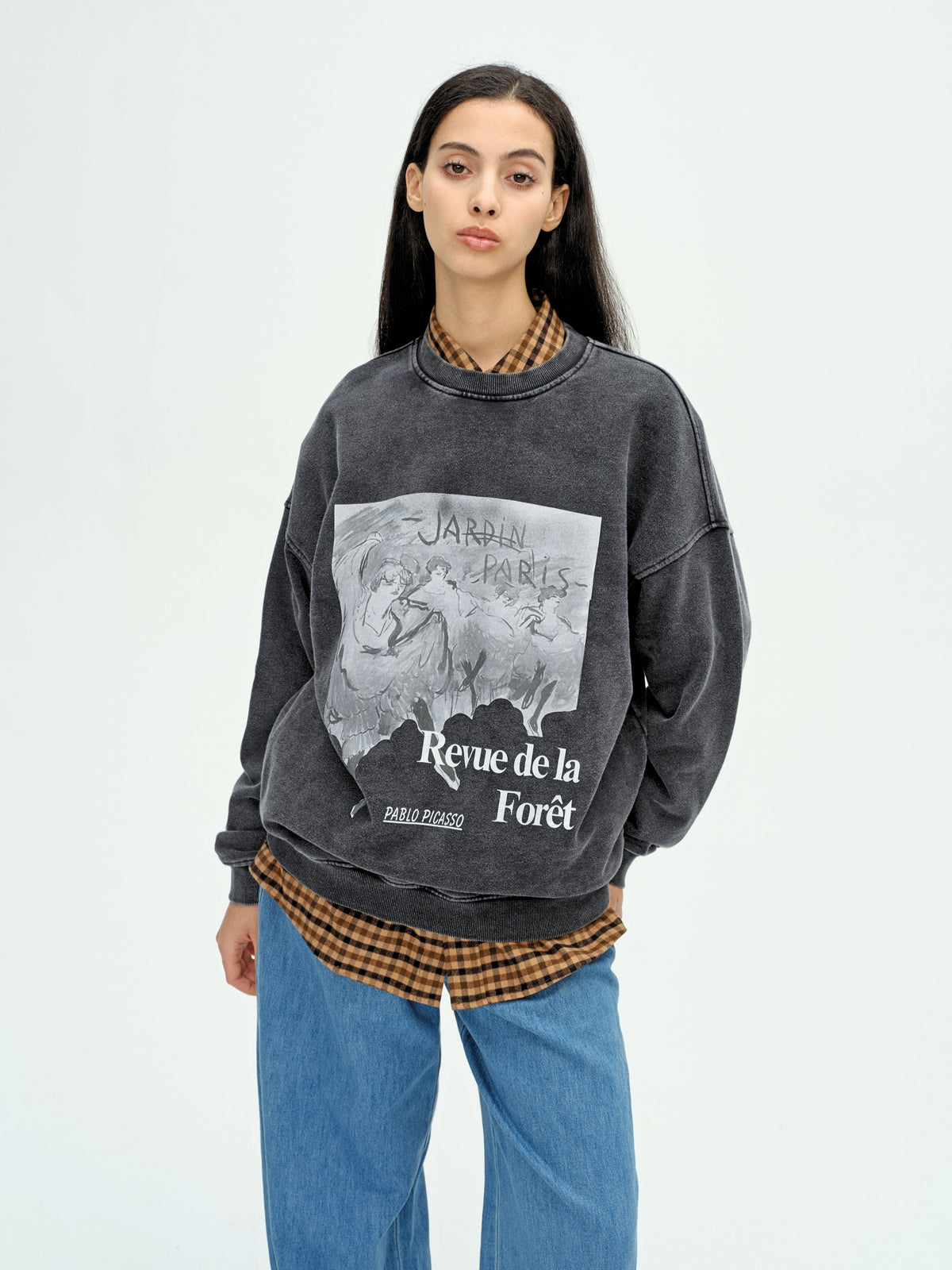 Forest Tap Washed Sweatshirt Black